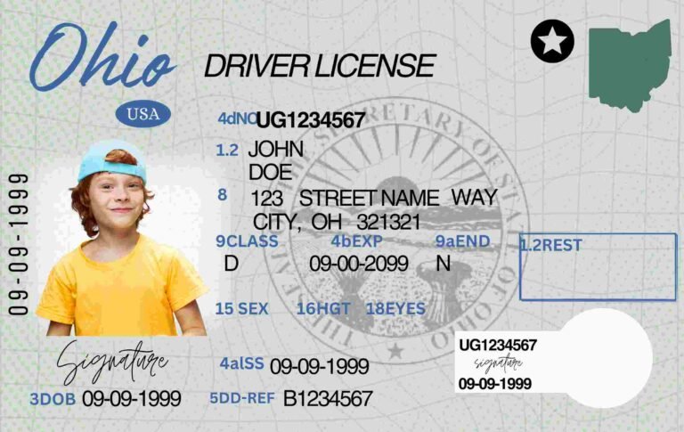 Ohio Driver License Fully Editable Digital Printable Funny Template Funny License Replica